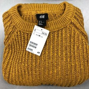Men’s H&M fishermen style mustard yellow sweater M